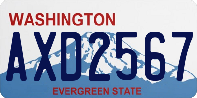 WA license plate AXD2567
