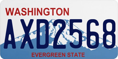 WA license plate AXD2568