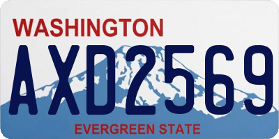 WA license plate AXD2569