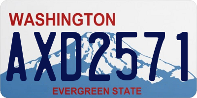 WA license plate AXD2571