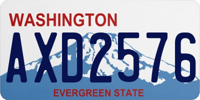 WA license plate AXD2576