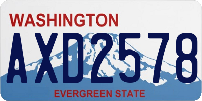 WA license plate AXD2578