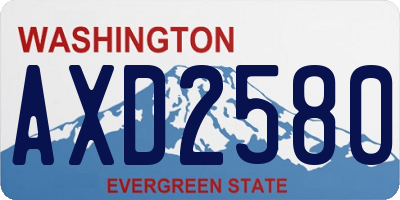 WA license plate AXD2580