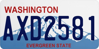 WA license plate AXD2581