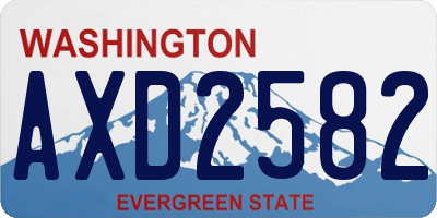 WA license plate AXD2582