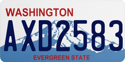 WA license plate AXD2583