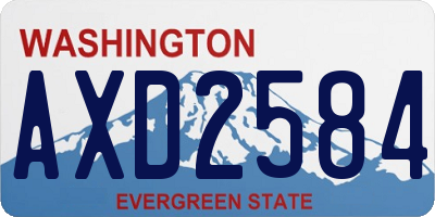 WA license plate AXD2584