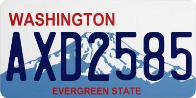 WA license plate AXD2585