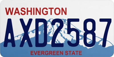 WA license plate AXD2587