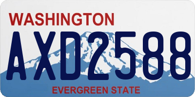 WA license plate AXD2588