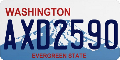 WA license plate AXD2590