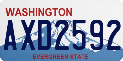 WA license plate AXD2592