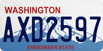 WA license plate AXD2597