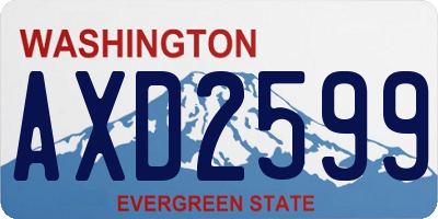 WA license plate AXD2599