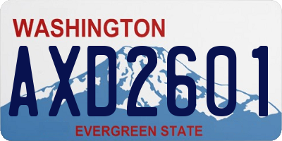 WA license plate AXD2601
