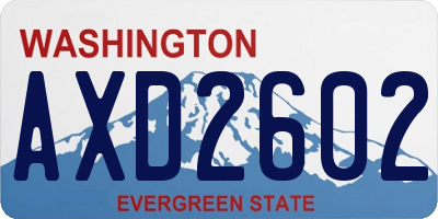 WA license plate AXD2602