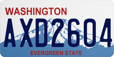 WA license plate AXD2604