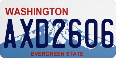 WA license plate AXD2606