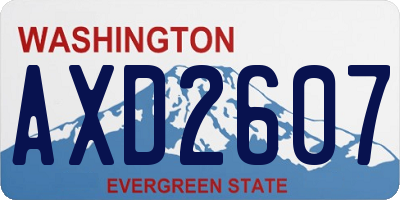 WA license plate AXD2607