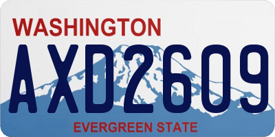 WA license plate AXD2609