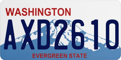 WA license plate AXD2610