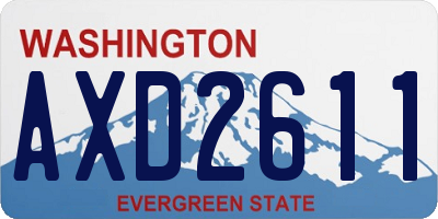 WA license plate AXD2611