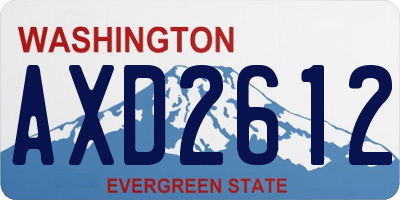 WA license plate AXD2612