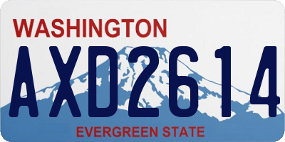 WA license plate AXD2614