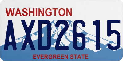 WA license plate AXD2615