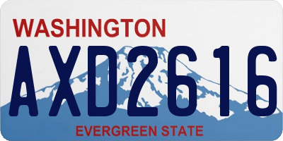WA license plate AXD2616