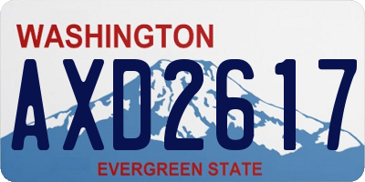 WA license plate AXD2617