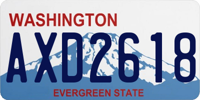WA license plate AXD2618