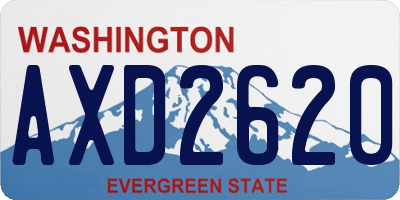 WA license plate AXD2620