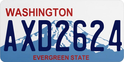 WA license plate AXD2624