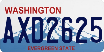 WA license plate AXD2625