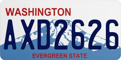 WA license plate AXD2626