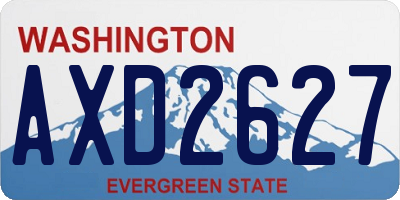 WA license plate AXD2627