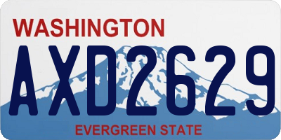 WA license plate AXD2629