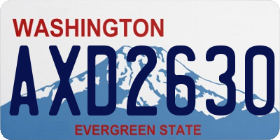 WA license plate AXD2630