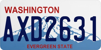WA license plate AXD2631