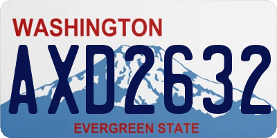 WA license plate AXD2632