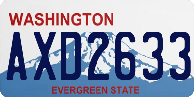 WA license plate AXD2633