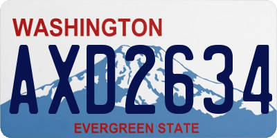 WA license plate AXD2634