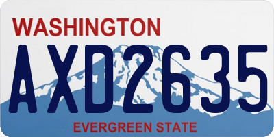 WA license plate AXD2635