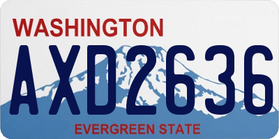 WA license plate AXD2636