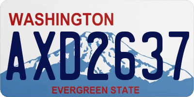 WA license plate AXD2637