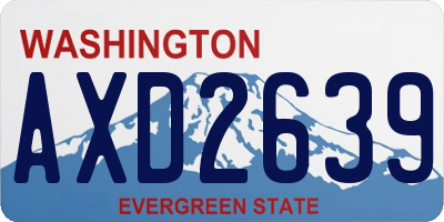 WA license plate AXD2639