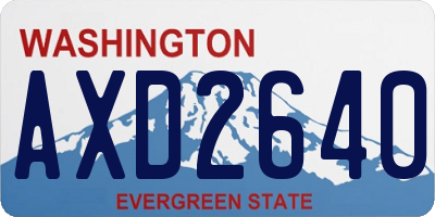 WA license plate AXD2640