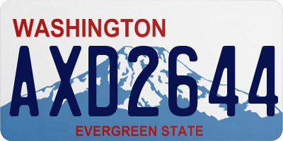 WA license plate AXD2644