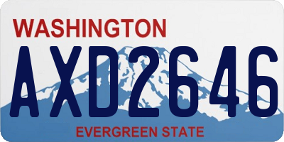 WA license plate AXD2646